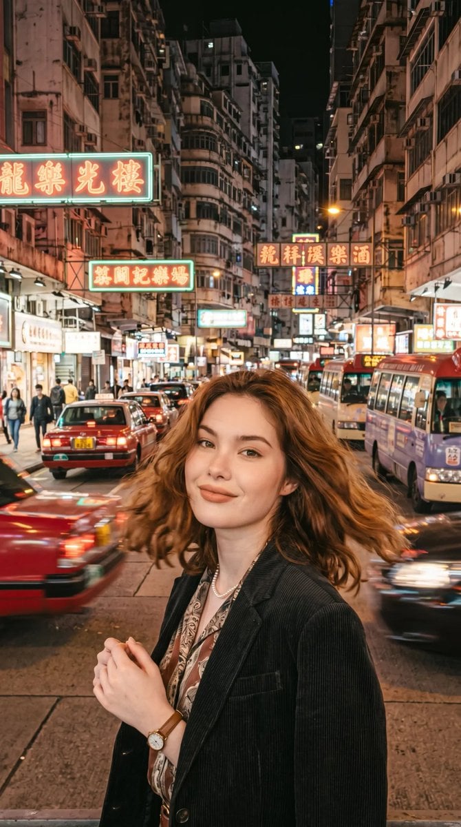Generates a portrait photos with a retro Hong Kong style.... image 1