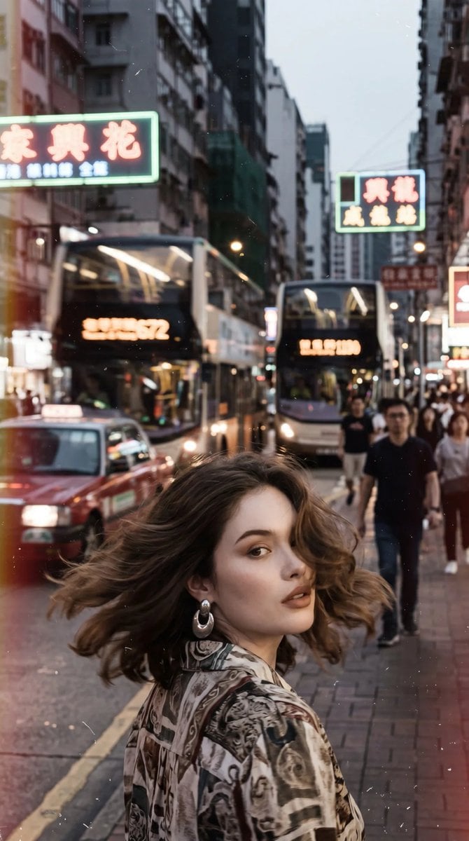 Generates a portrait photos with a retro Hong Kong style.... thumbnail 3