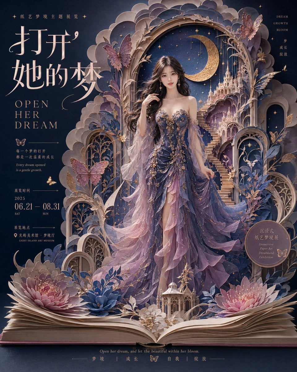 Dream Paper Art Exhibition Poster: Open Her Dream
