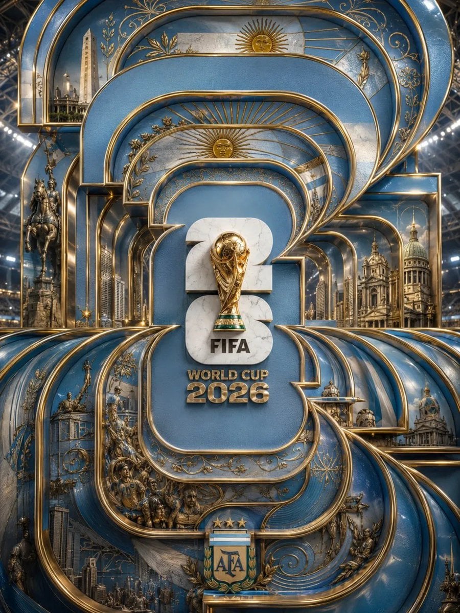 Ultra-luxury FIFA World Cup 2026 poster, monumental layer... image 1