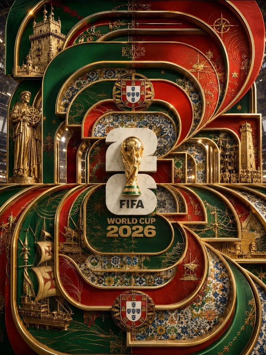 Ultra-luxury FIFA World Cup 2026 poster, monumental layer... thumbnail 2
