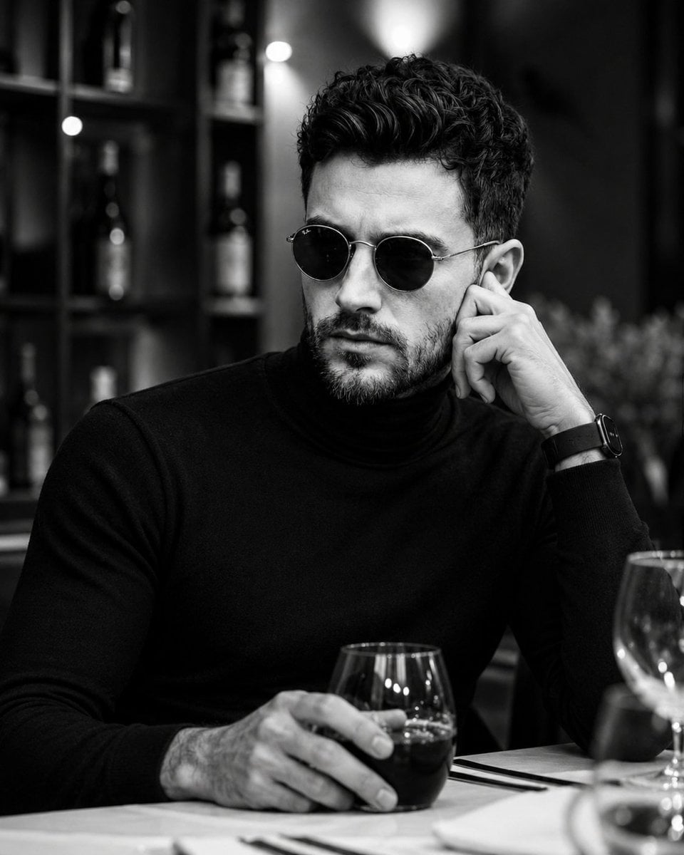 Ultra-realistic black-and-white cinematic portrait of a h... image 1