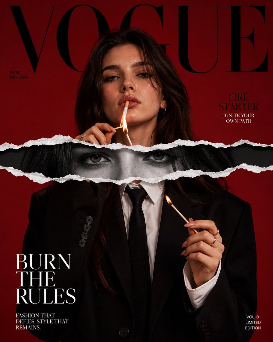 Ultra high fashion editorial magazine cover inspired by l... image 1