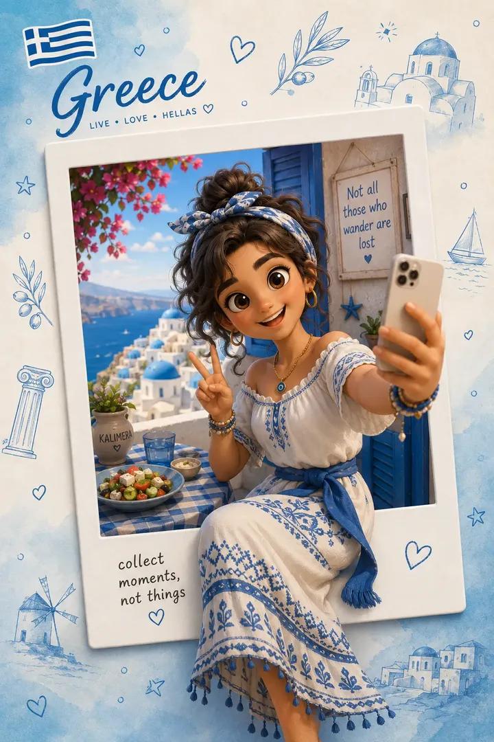 Create a premium collectible travel poster in a cute styl... thumbnail 2