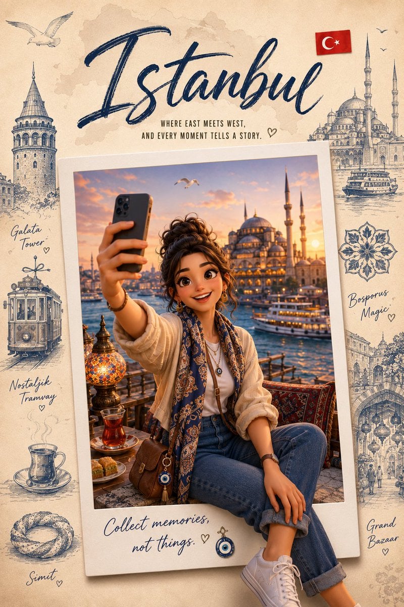 Create a premium collectible travel poster in a cute styl... thumbnail 3