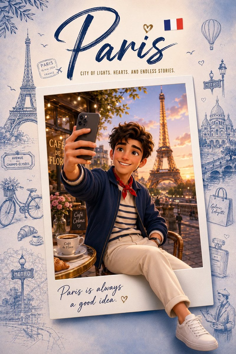 Create a premium collectible travel poster in a cute styl... thumbnail 4