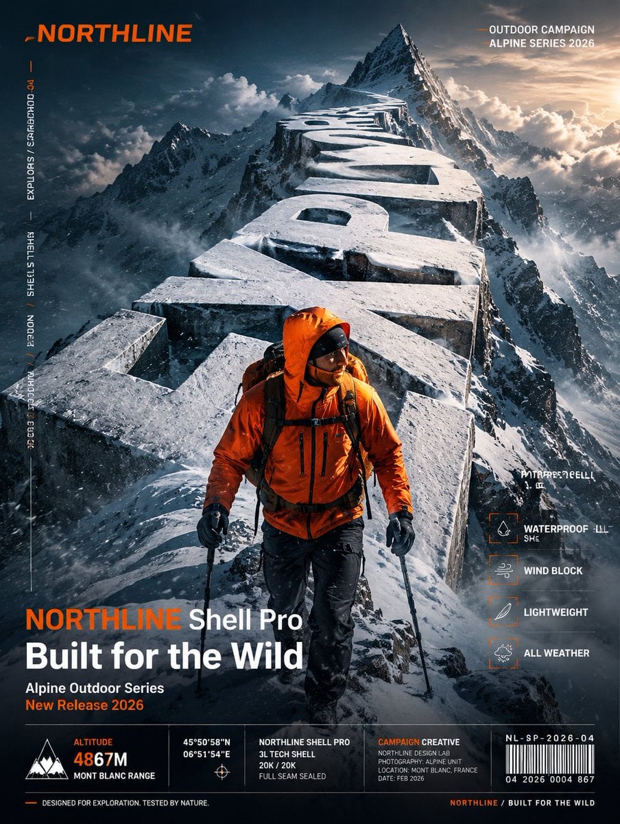 New Product Launch Campaign Poster with Giant Typography thumbnail 4
