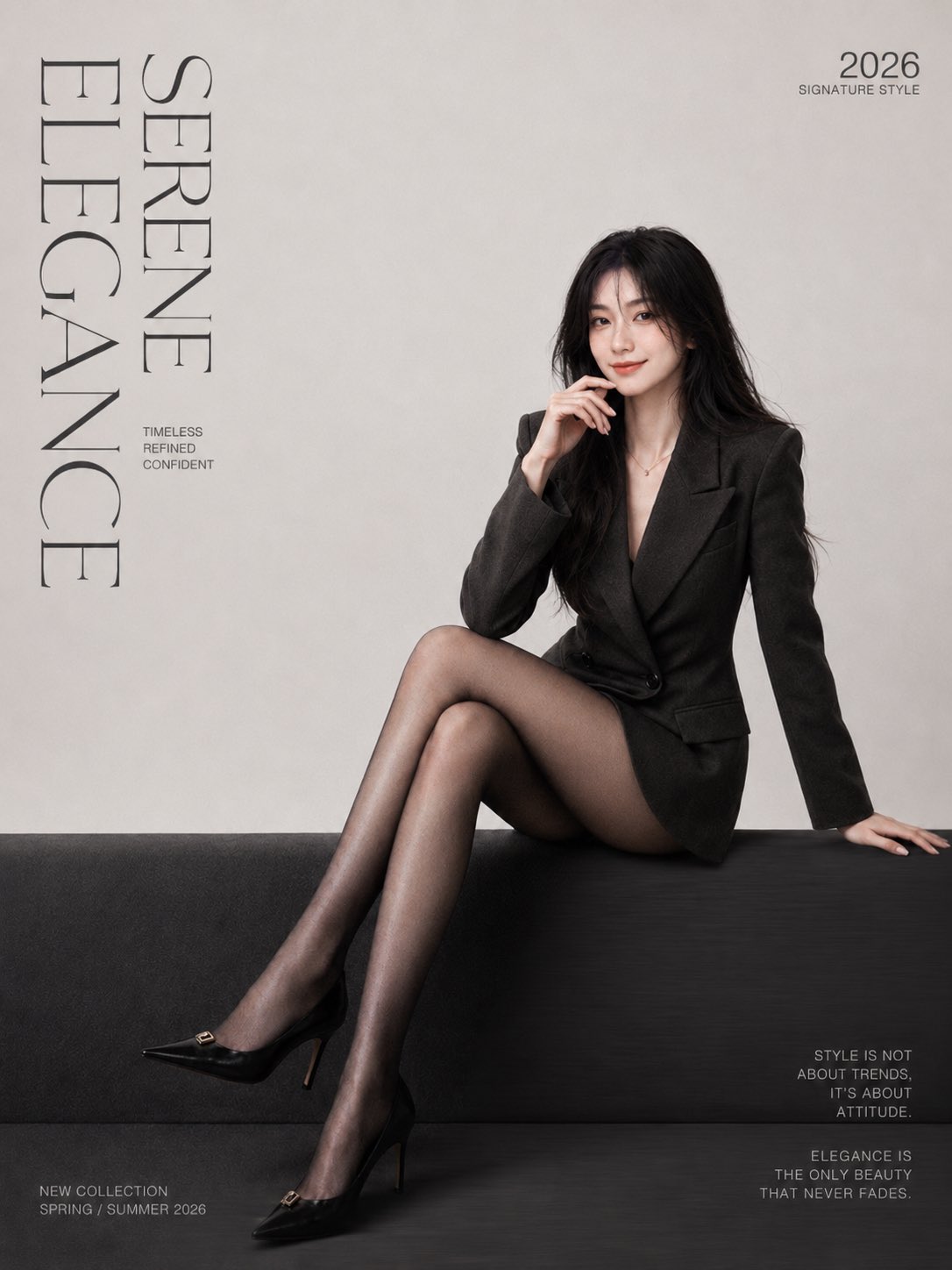 Minimalist Fashion Portrait with Cool Gaze thumbnail 2