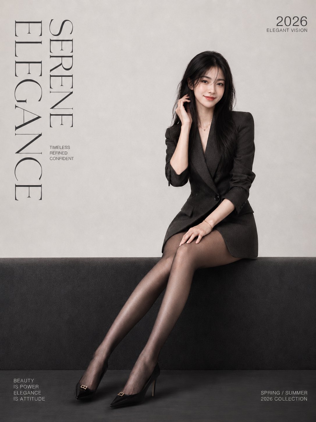 Minimalist Fashion Portrait with Cool Gaze thumbnail 3