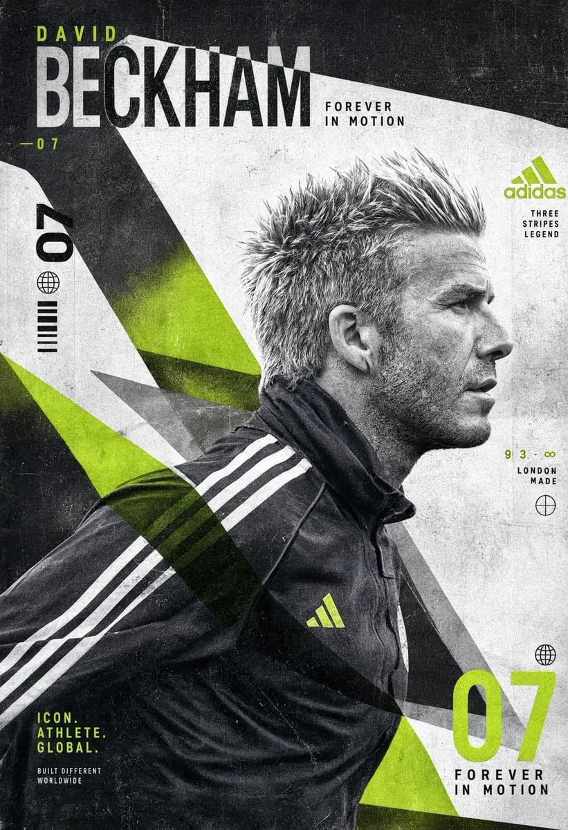 Experimental David Beckham Poster with Acid Lime Graphic Design