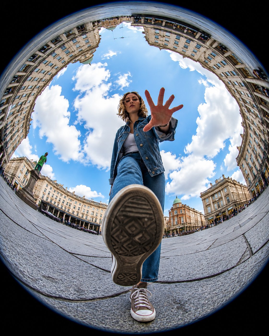Stepping Over the Lens: Urban Fisheye Portrait