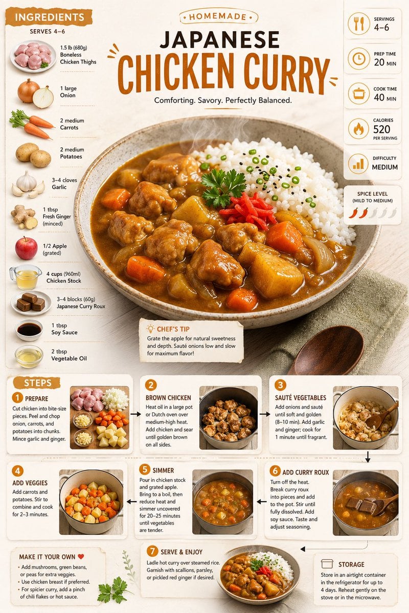 Japanese Chicken Curry Recipe Infographic