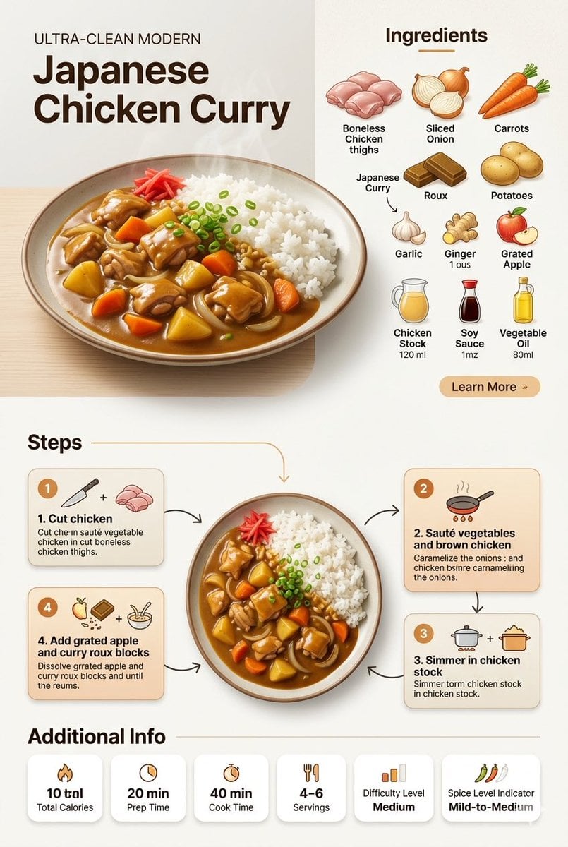 Japanese Chicken Curry Recipe Infographic thumbnail 2