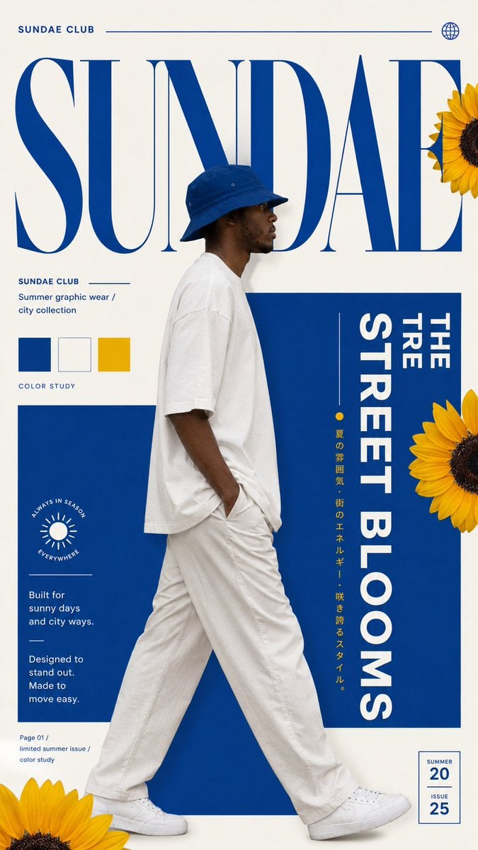 High-End Graphic Fashion Poster with Bold Typography