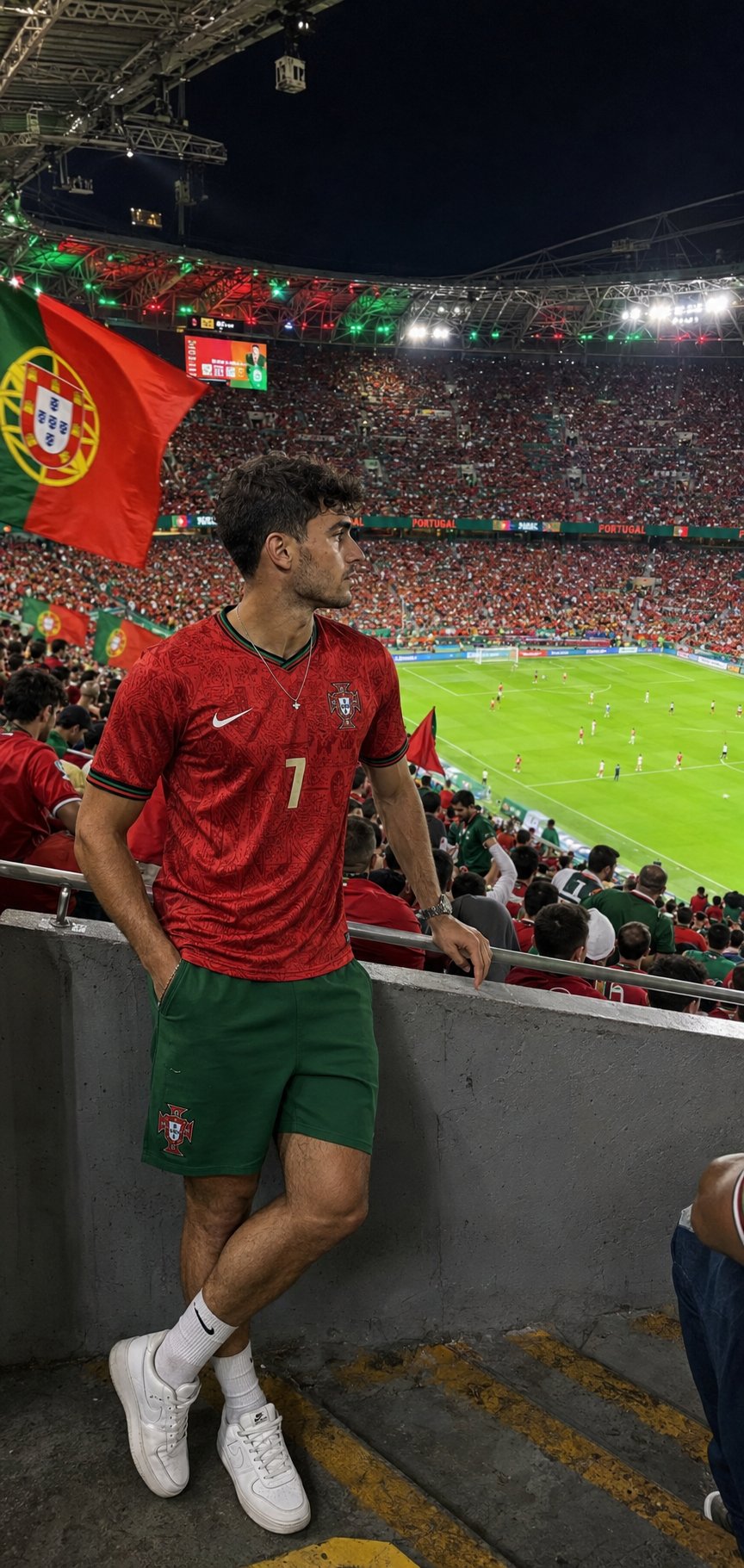 Passionate Portugal Fan in the Stadium
