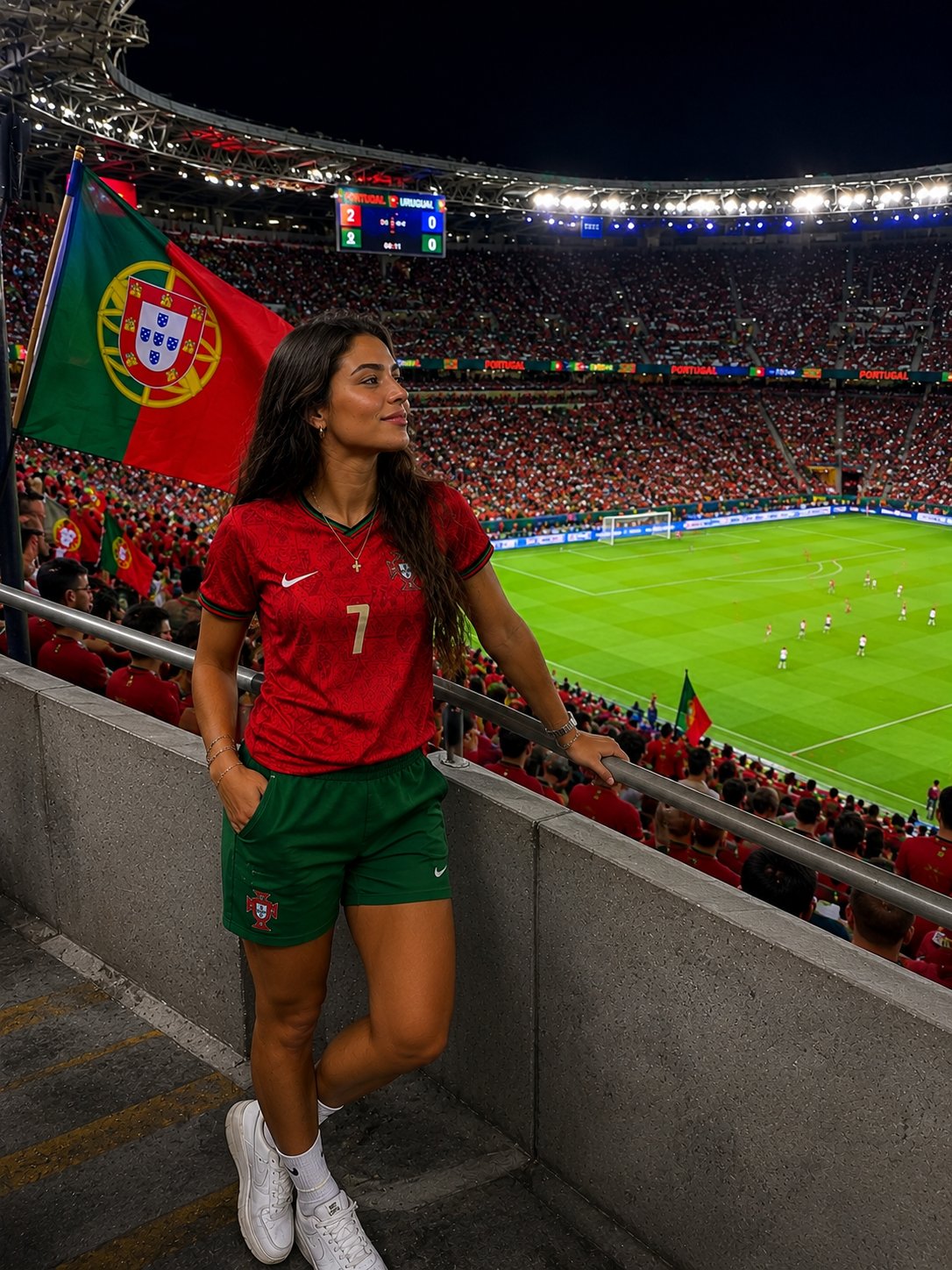 Passionate Portugal Fan in the Stadium thumbnail 2