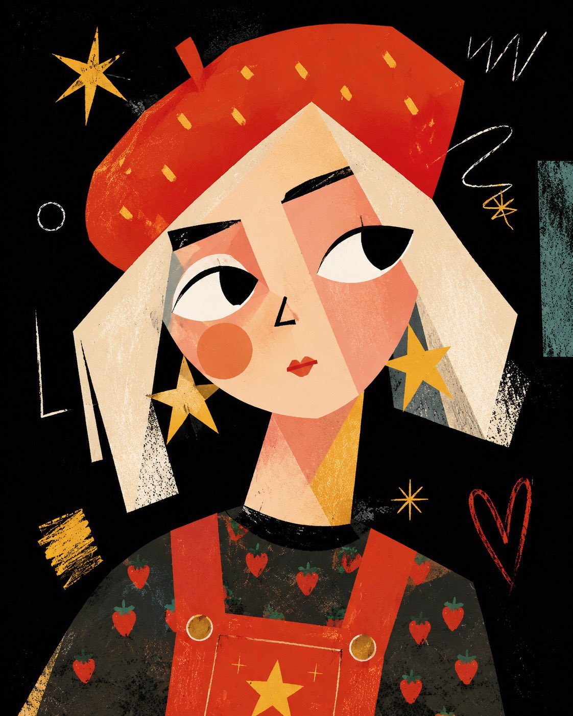 Picasso Meets Kawaii: Neo-Cubist Vector Portrait thumbnail 2