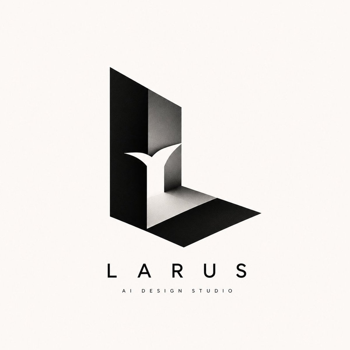 Premium Minimal Logo with Folded Geometry Illusion