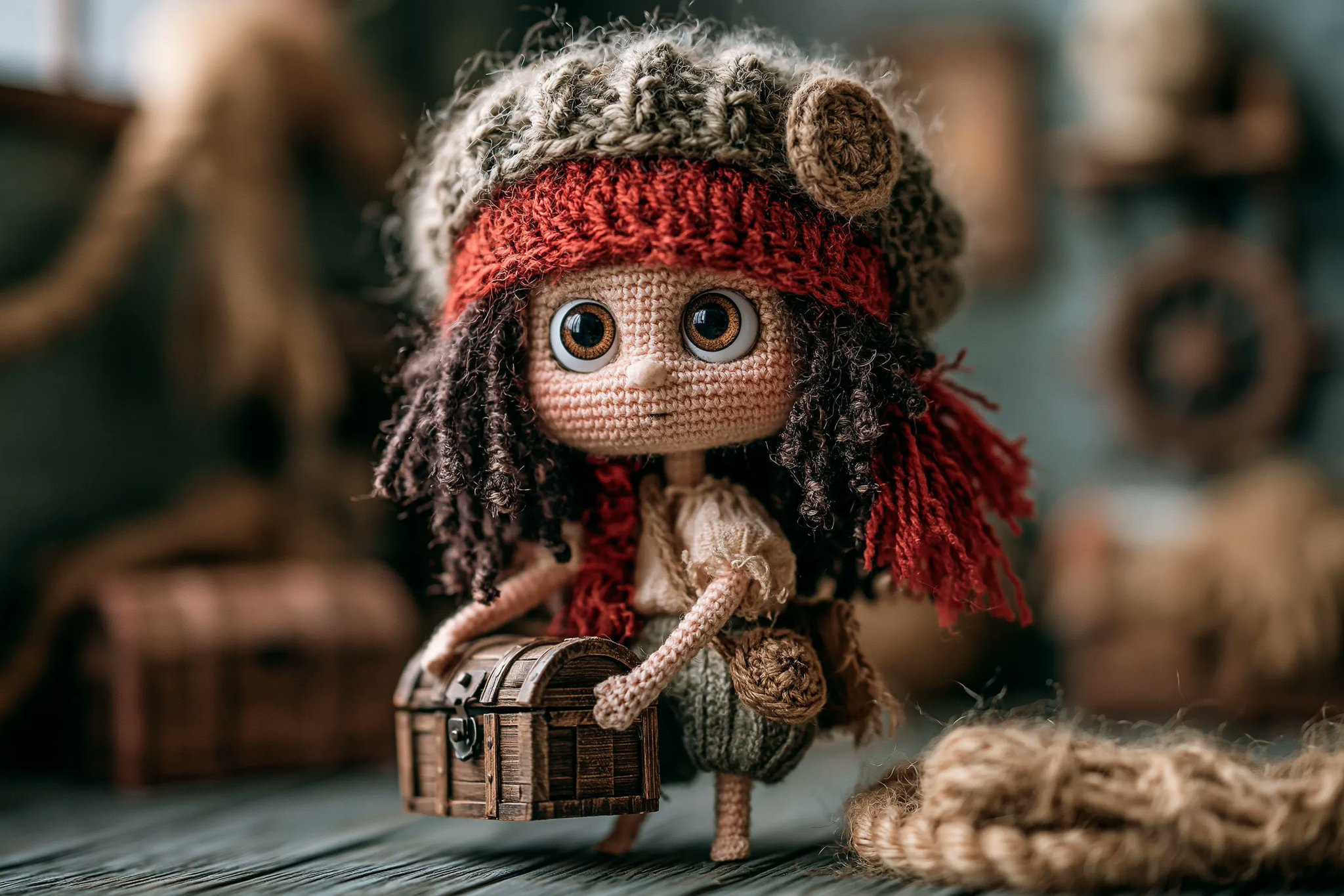 Cozy Crochet Doll in Warm Muted Atmosphere thumbnail 2