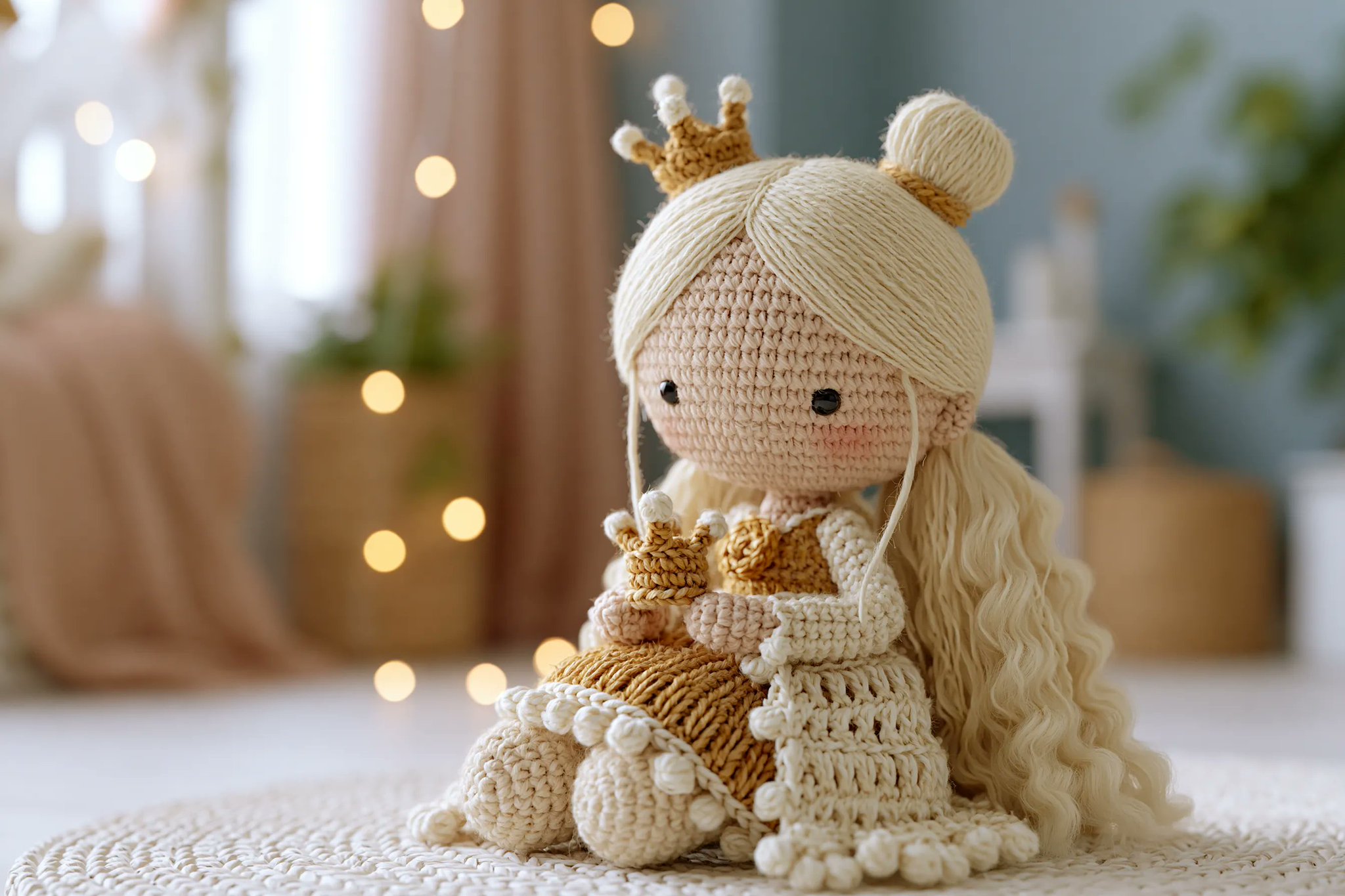 Cozy Crochet Doll in Warm Muted Atmosphere thumbnail 4