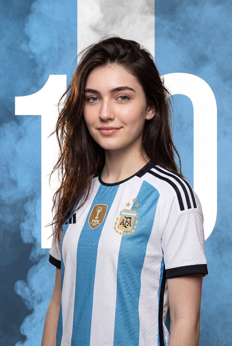 Argentine Soccer Star in Dynamic Sports Poster image 1