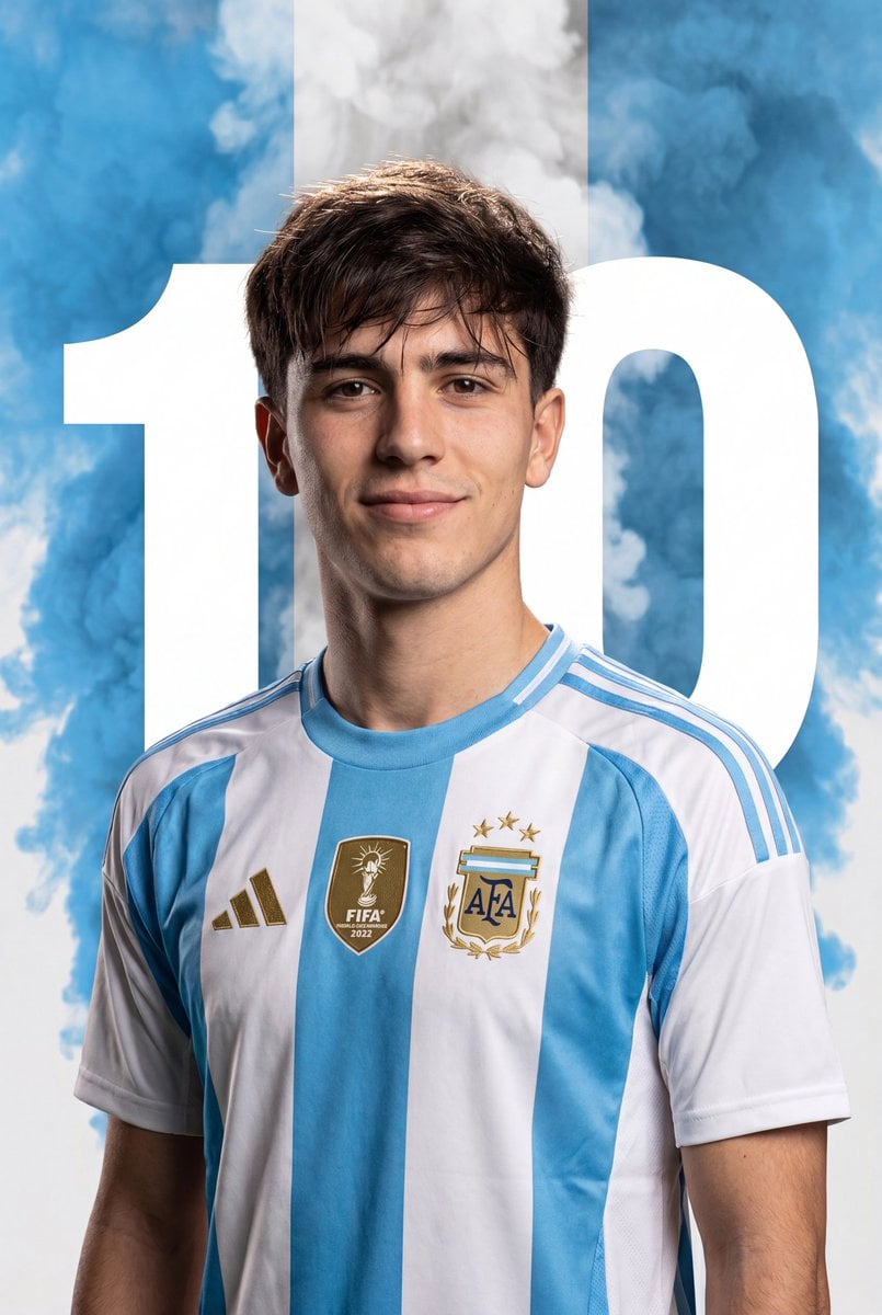 Argentine Soccer Star in Dynamic Sports Poster thumbnail 2