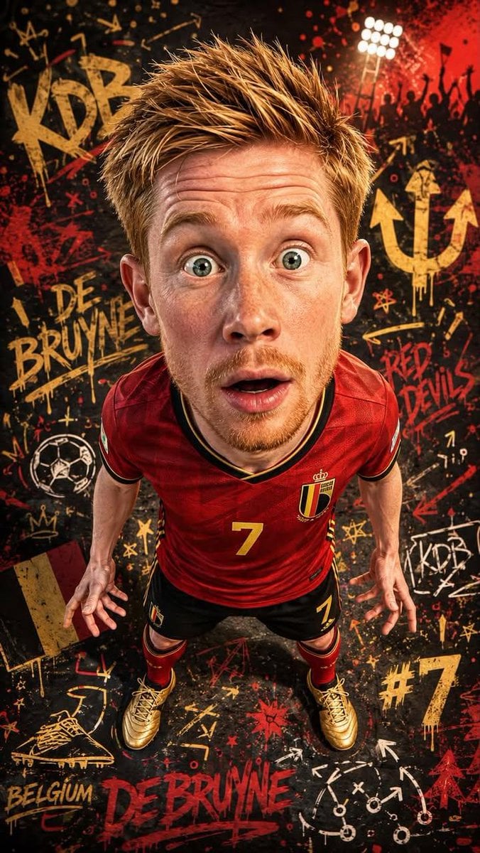 Belgian Football Star Caricature in Dynamic Stadium Scene thumbnail 3