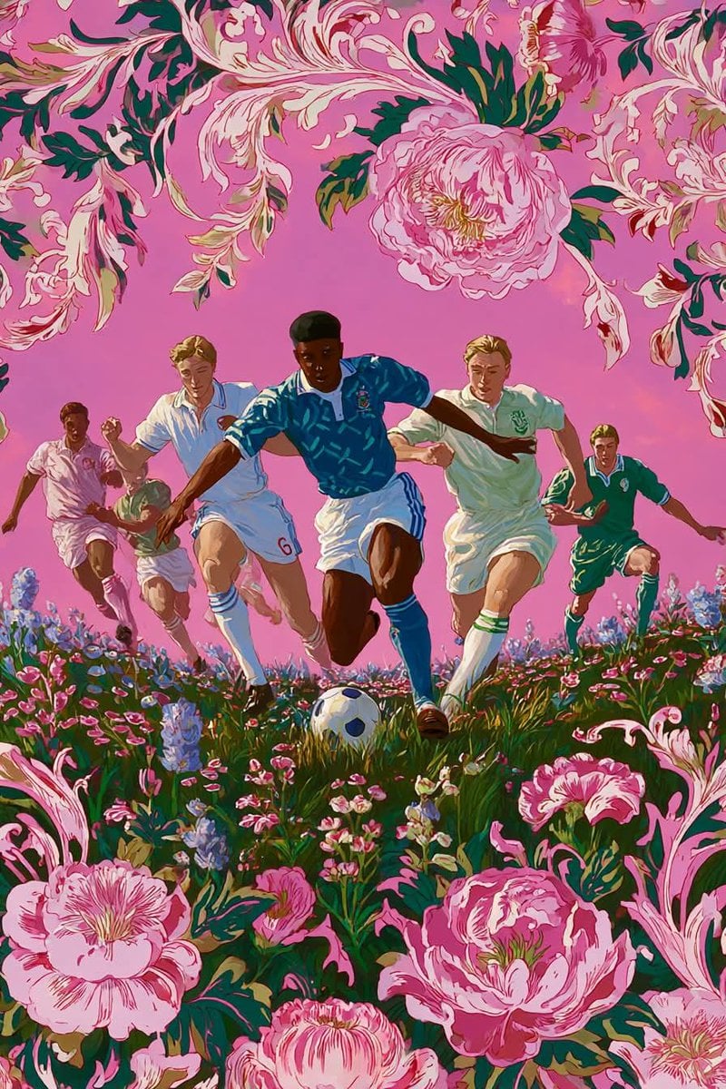 Dreamlike Football Fantasy with Floral Stadium thumbnail 2