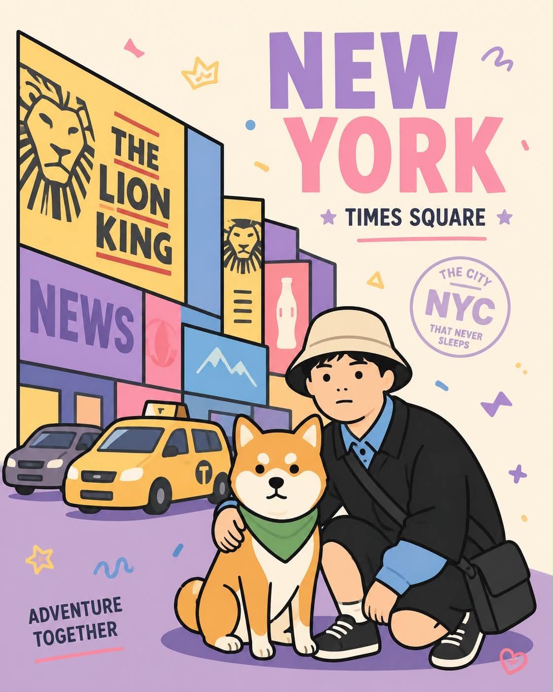 Playful Flat-Vector Poster with Human and Animal thumbnail 2