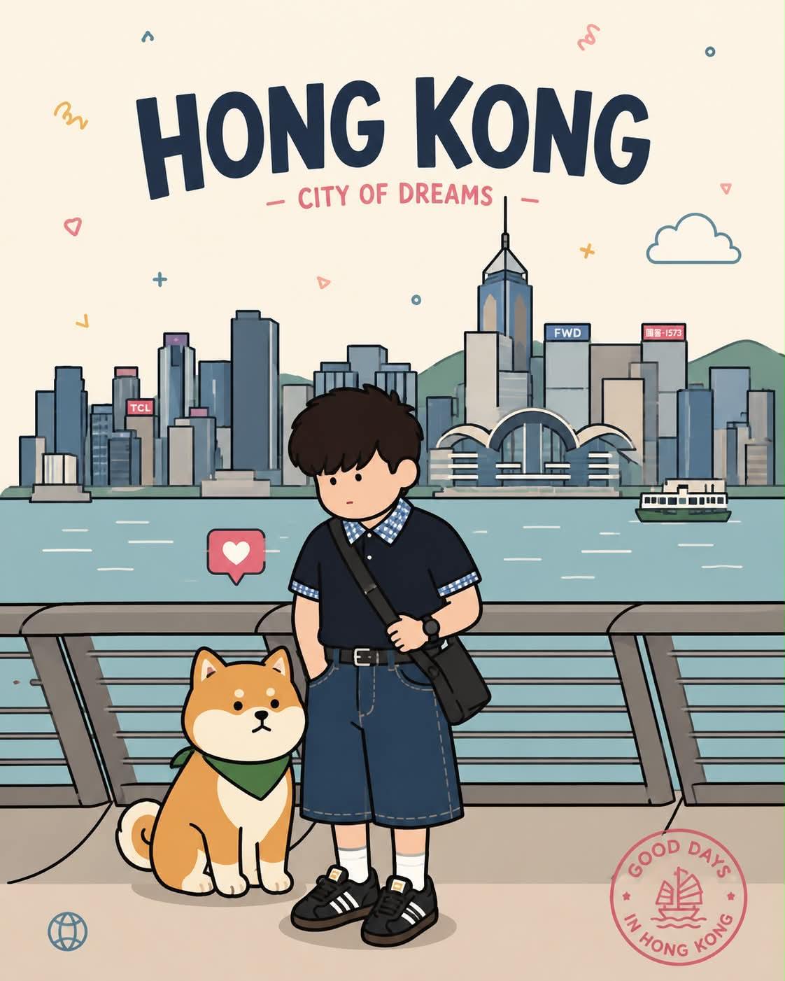 Playful Flat-Vector Poster with Human and Animal thumbnail 3