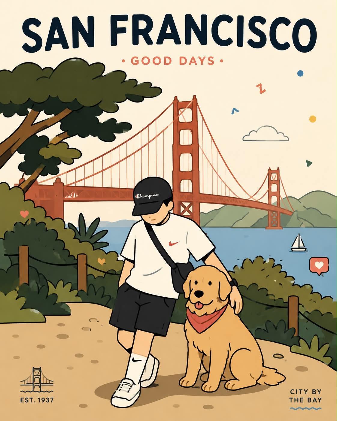 Playful Flat-Vector Poster with Human and Animal thumbnail 4