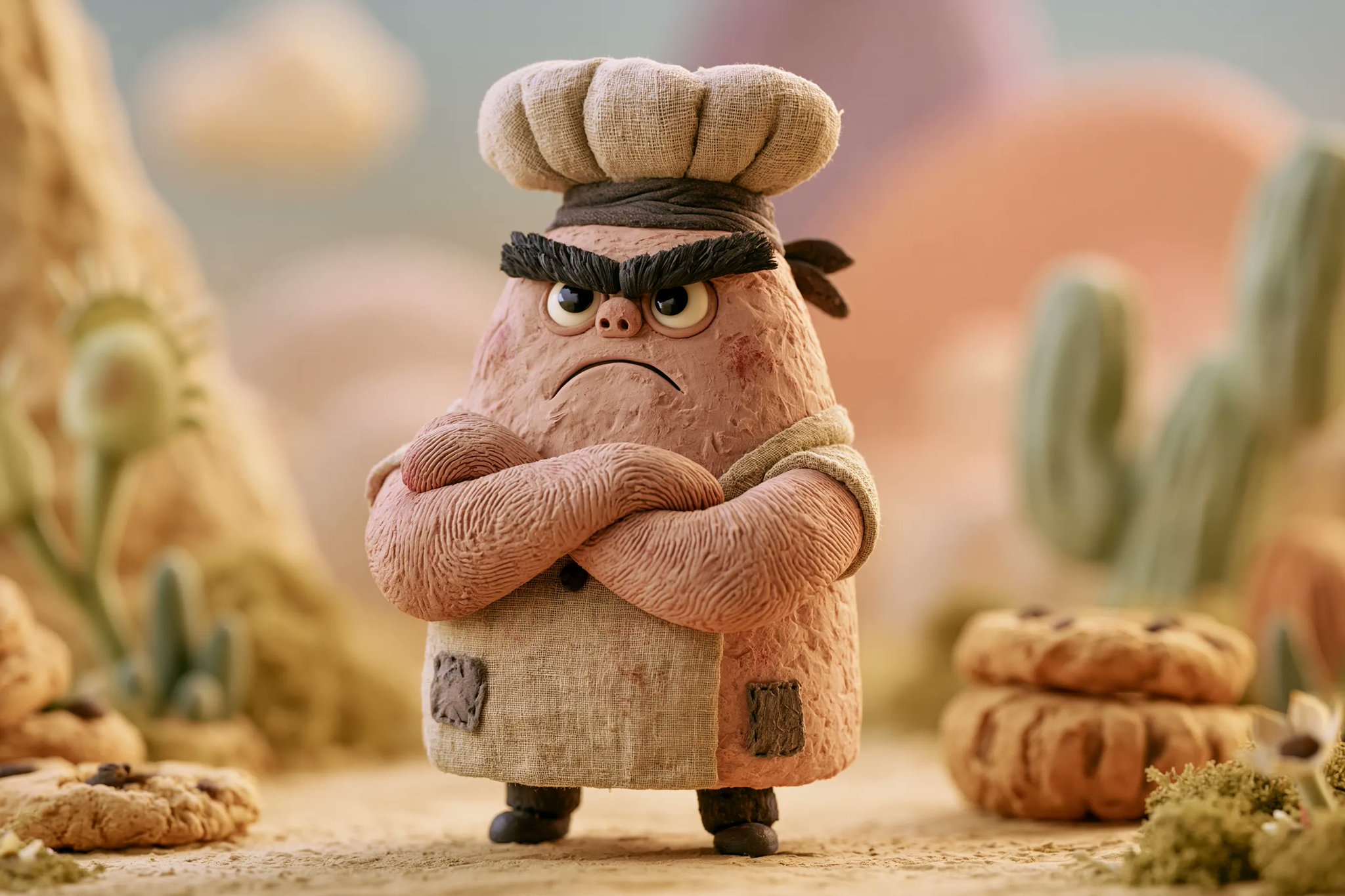 Handmade Claymation Diorama with Earthy Textures image 1