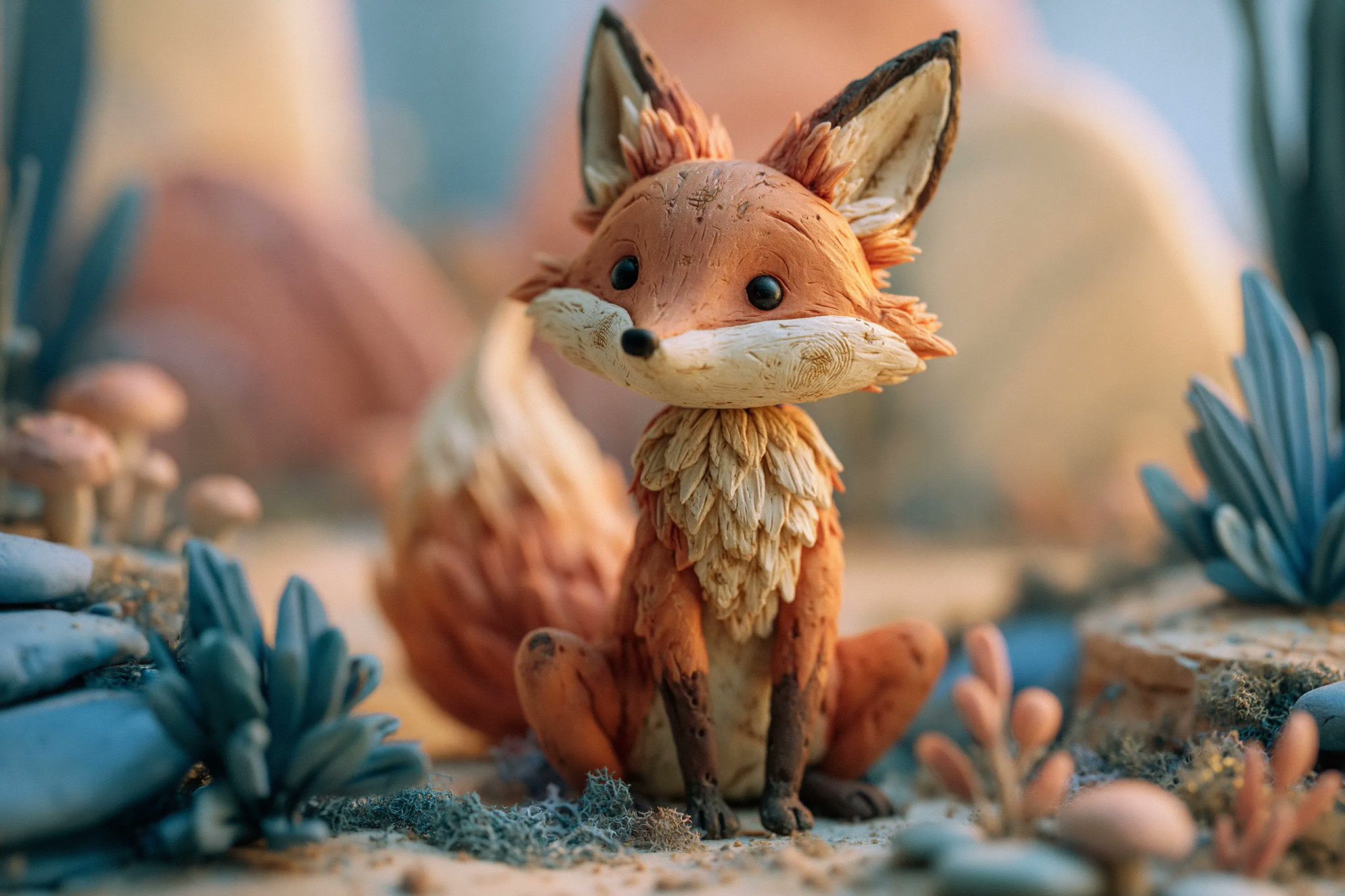 Handmade Claymation Diorama with Earthy Textures thumbnail 2