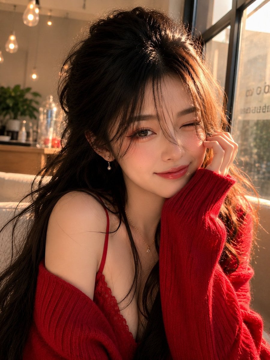 Golden Hour Portrait with Winking Smile thumbnail 2