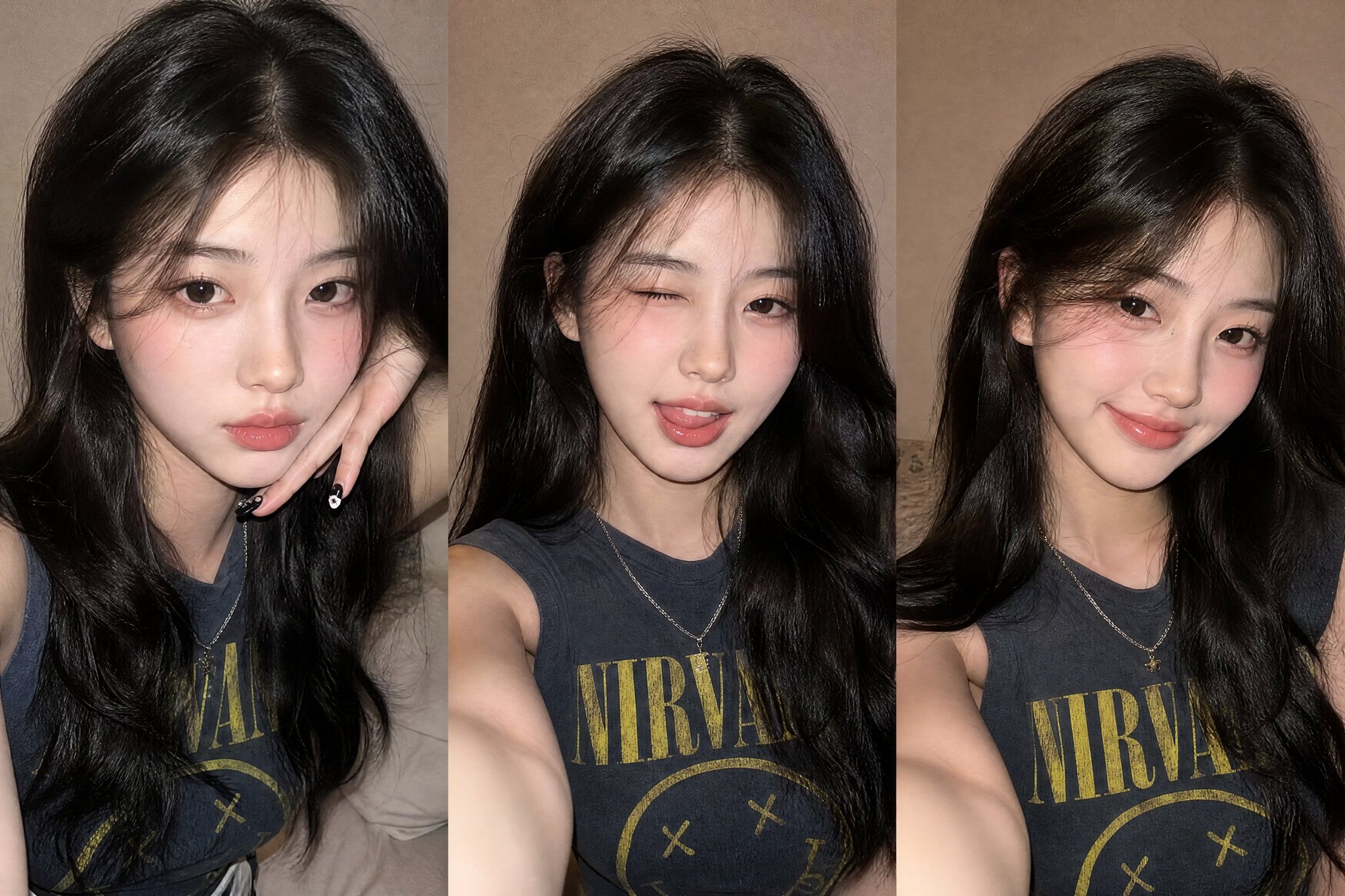 Gen-Z Selfie Collage with Flash Lighting