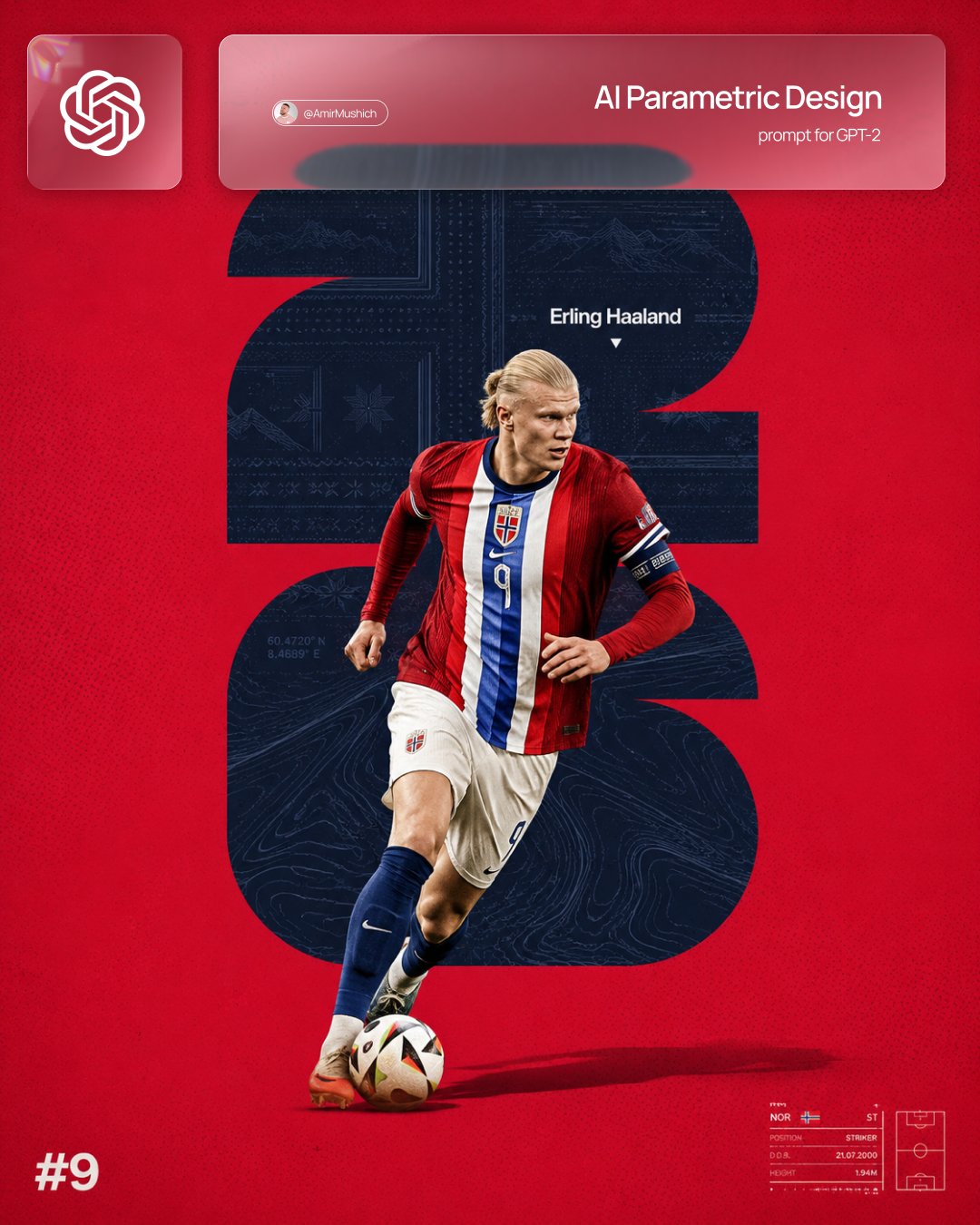Dynamic Football Poster with National Team Colors