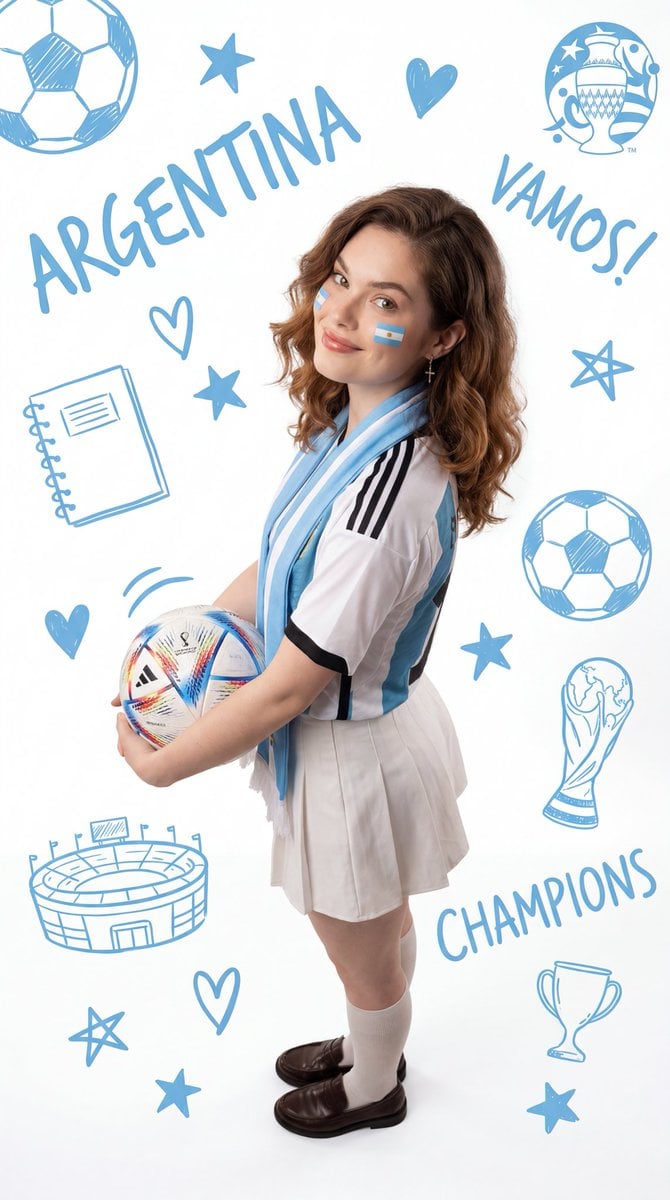 Argentina Fan with FIFA World Cup Ball