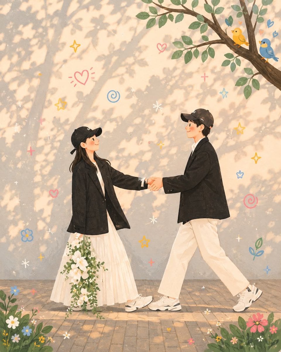 Whimsical Folk Flat Illustration with Doodle Elements thumbnail 2