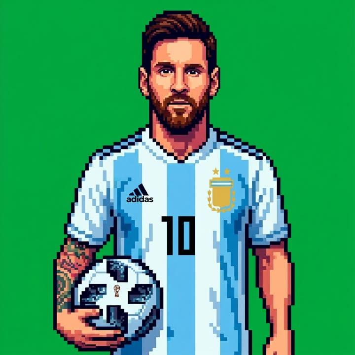 Retro Pixel Art Profile with Raised Glove image 1