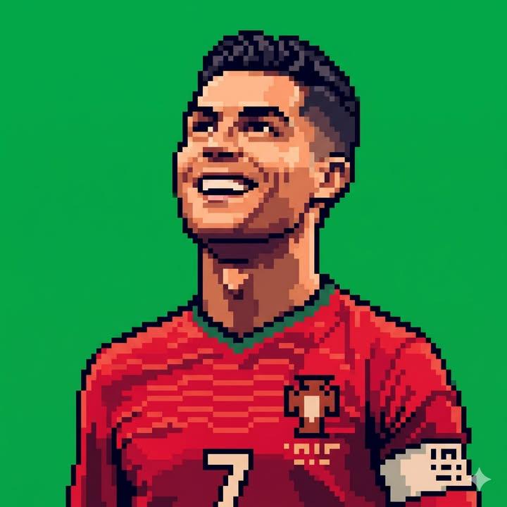 Retro Pixel Art Profile with Raised Glove thumbnail 2