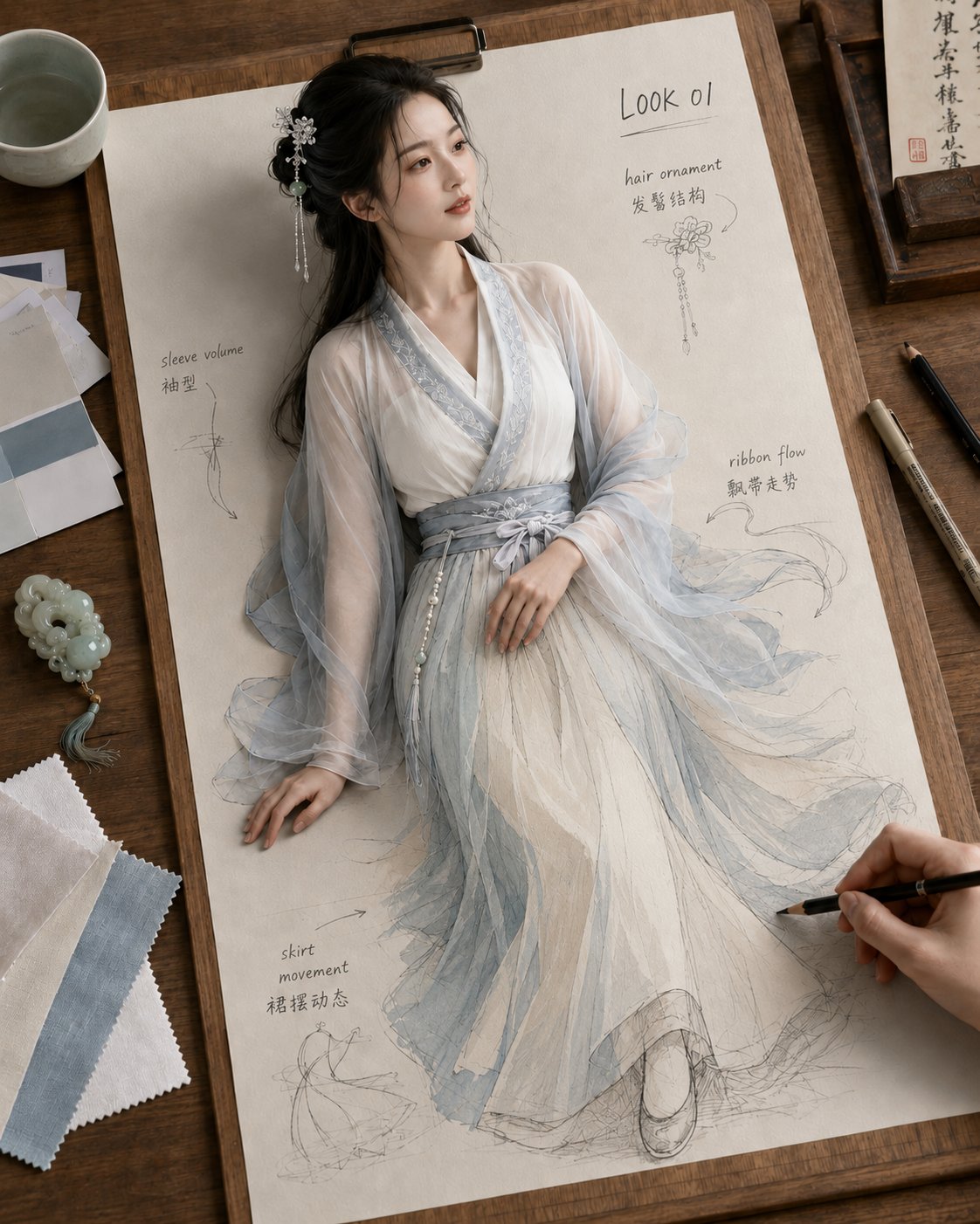 Ancient Costume Sketches Come to Life in 2D/3D Fusion