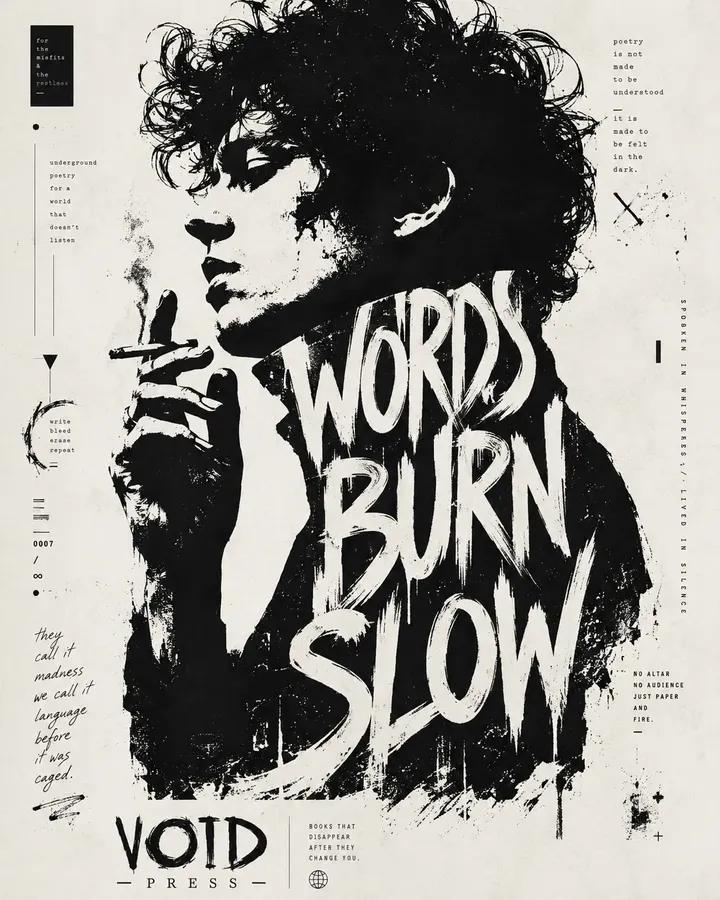 High-Contrast Typographic Portrait with Ink Edges thumbnail 2
