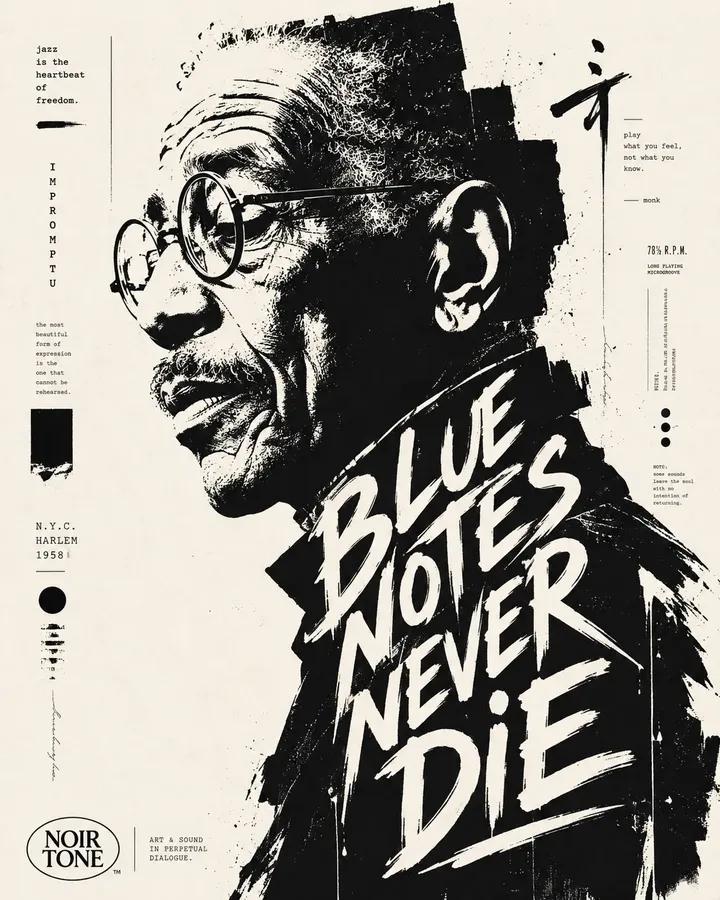 High-Contrast Typographic Portrait with Ink Edges thumbnail 4