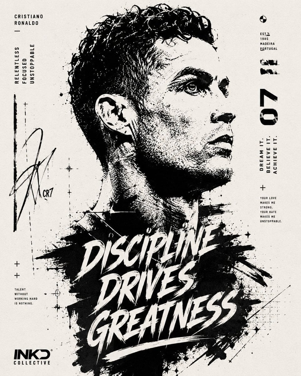 High-Contrast Typographic Portrait with Ink Texture thumbnail 2