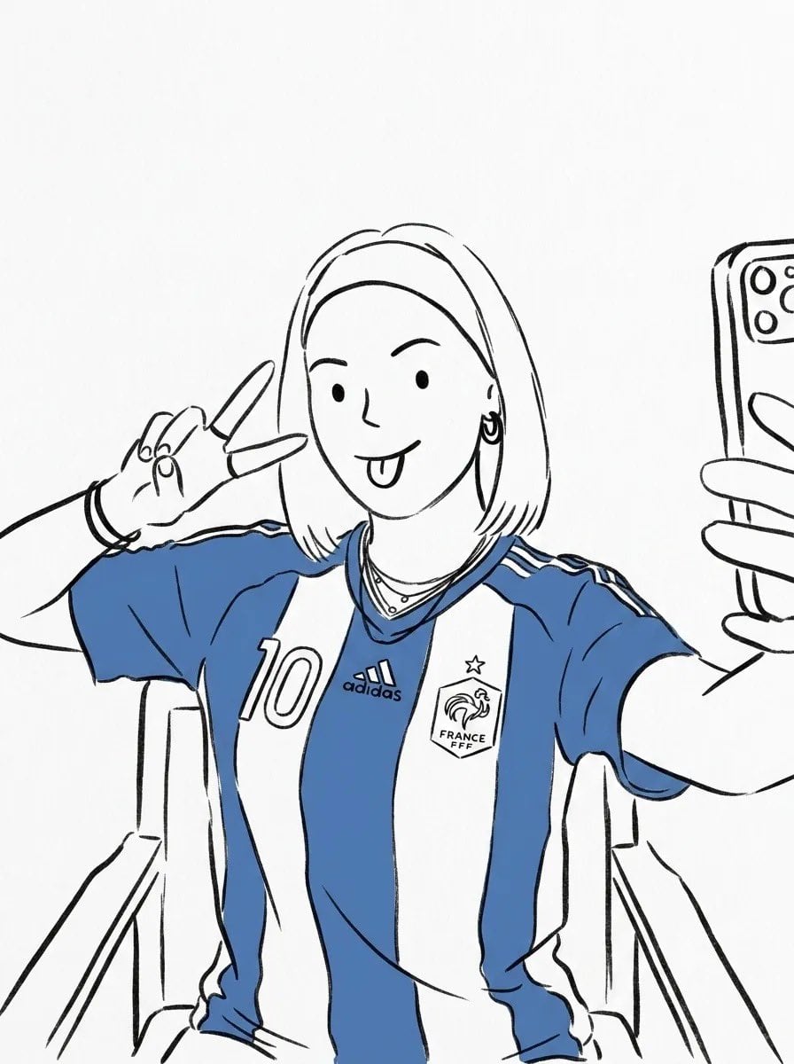 Minimalist Line Art Football Player in SUIII Pose thumbnail 2