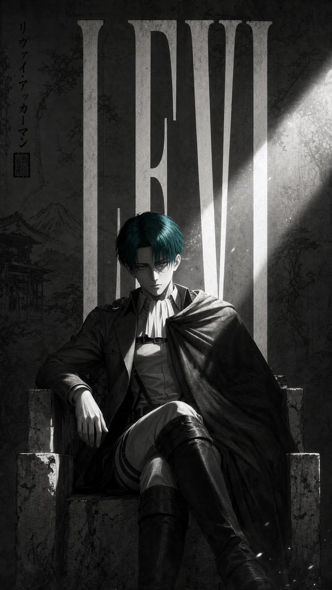 Anime Character on Cracked Stone Throne thumbnail 3