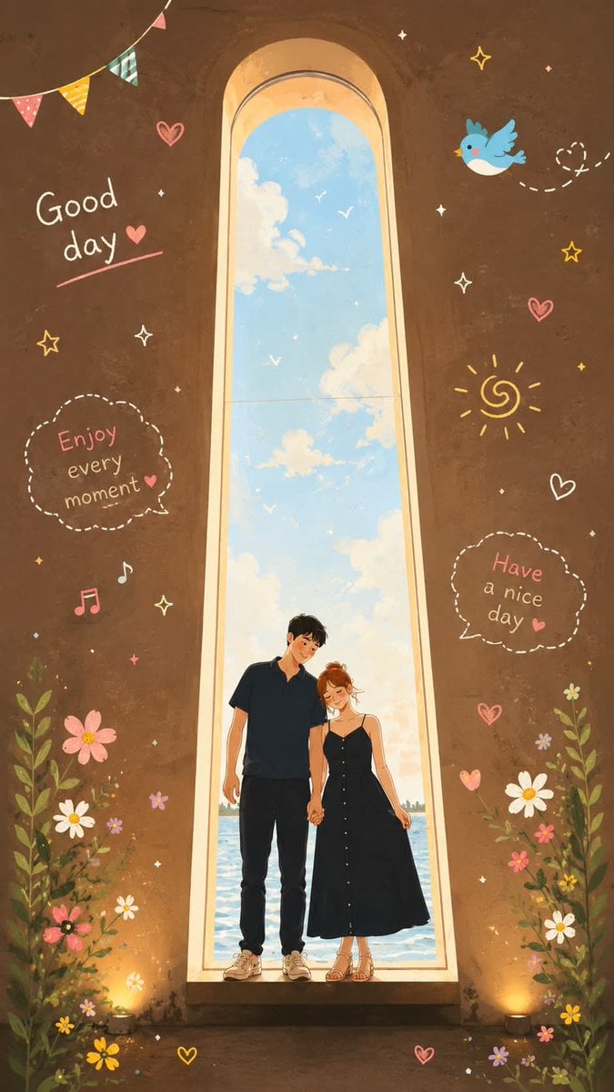 Whimsical Folk Flat Portrait with Pastel Charm thumbnail 2