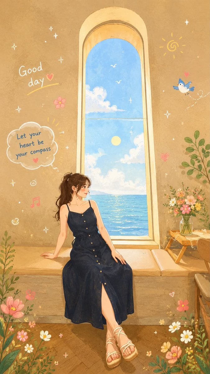 Whimsical Folk Flat Portrait with Pastel Charm thumbnail 3