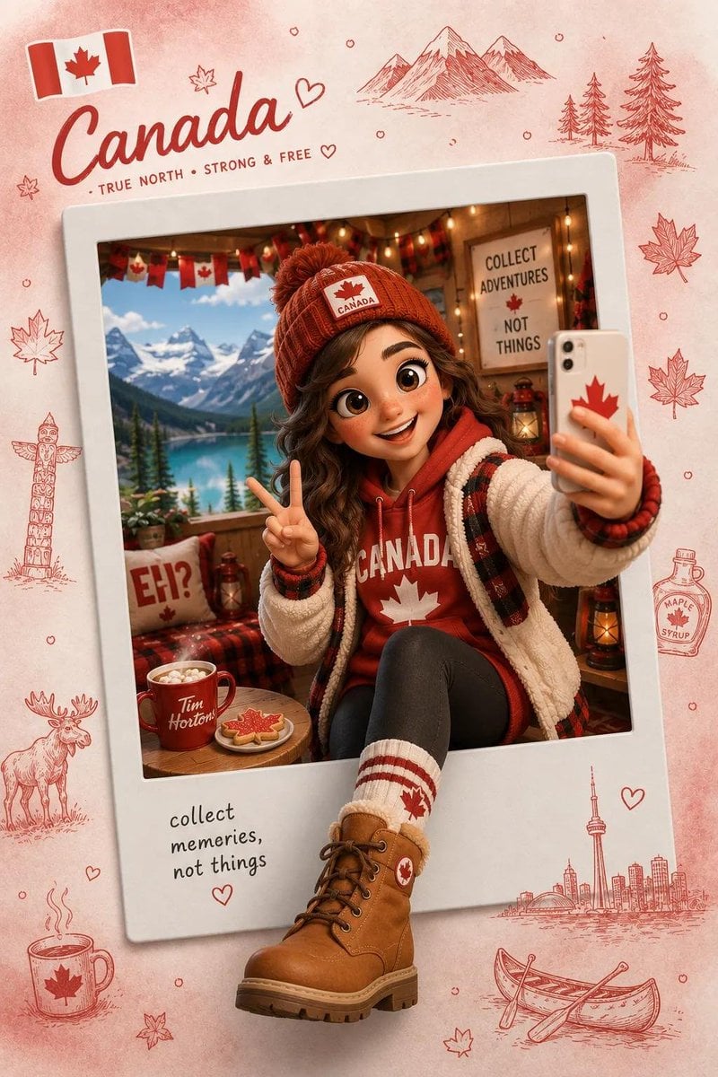 Stylized 3D Traveler on Polaroid Souvenir thumbnail 4