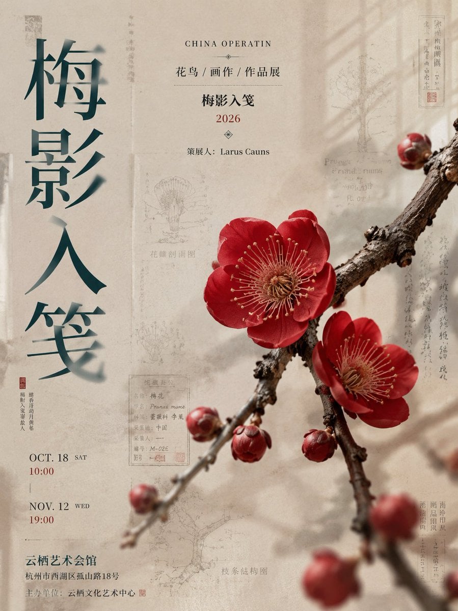 新中式高端展览海报：东方美学与纸本质感